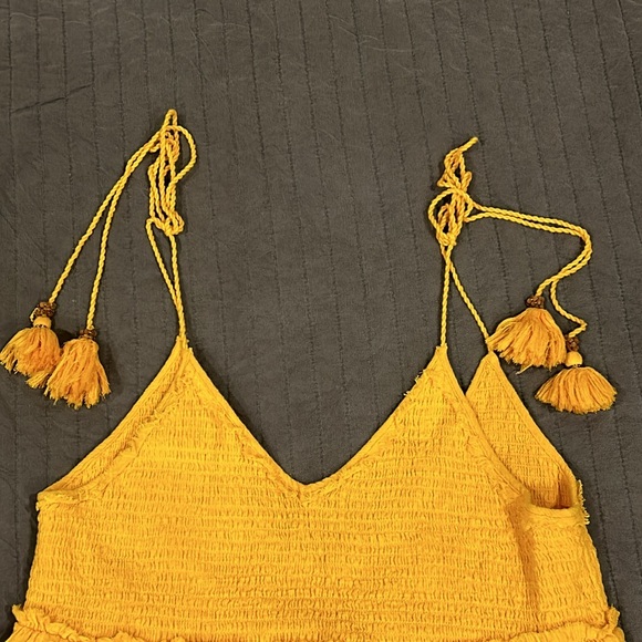 Free People Endless Summer dress tunic babydoll style yellow Sz small - Picture 3 of 7